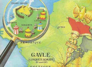 Lupa sobre el poblado de Astérix y los galos