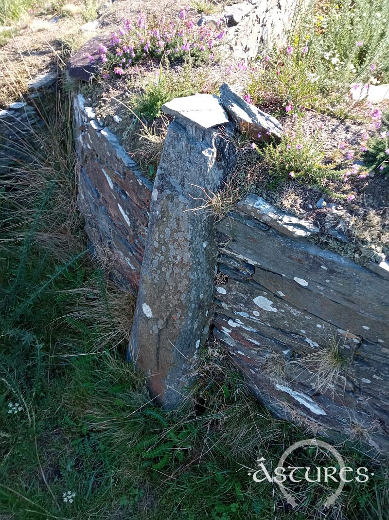 Fotogrametría: piedra inserta en una pared de cabaña castreña en Mohías, Asturias