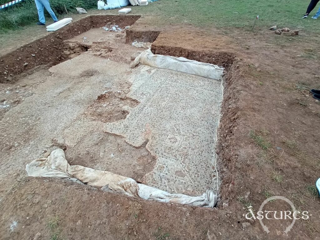 Parte de uno de los mosaicos de la villa de La Estaca,
