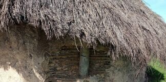 Técnica de construcción que se menciona en el post. Recreación de la vivienda de la Campa Torres.