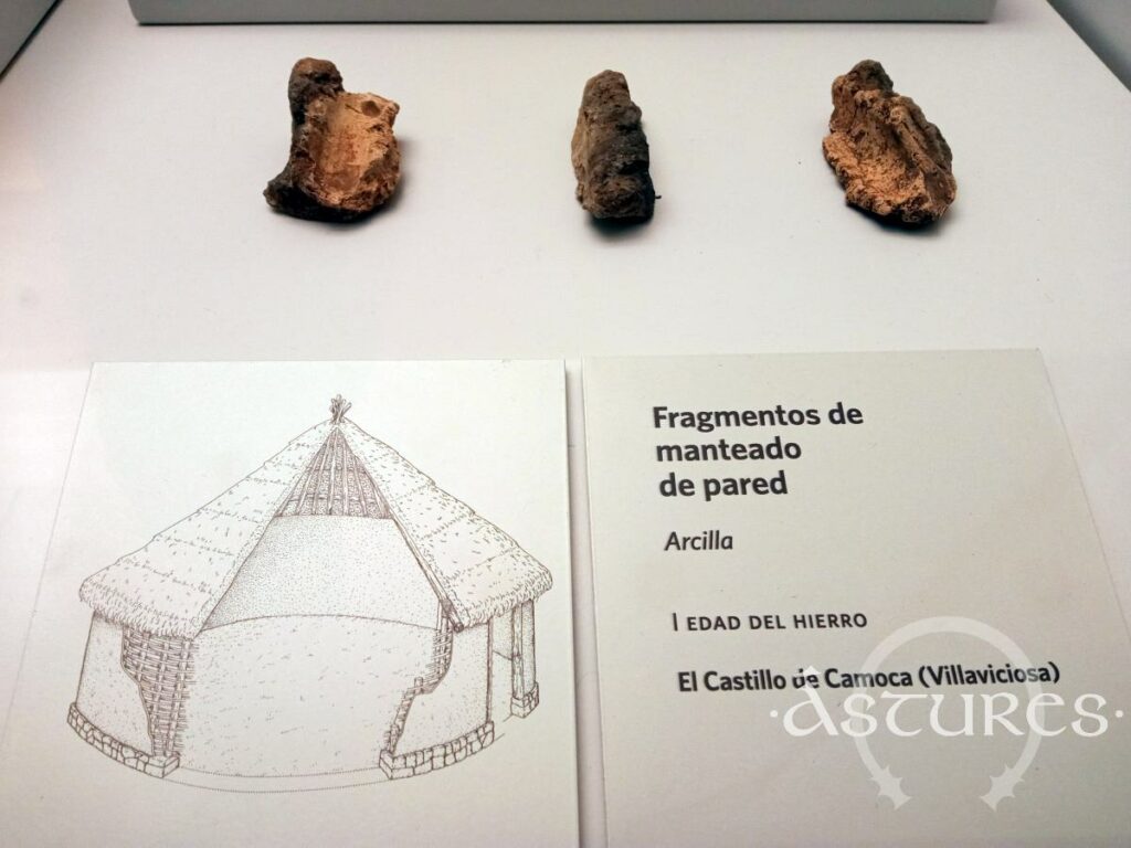 Impronta de vegetal sobre las paredes de una casa del castro de Camoca, Villaviciosa.