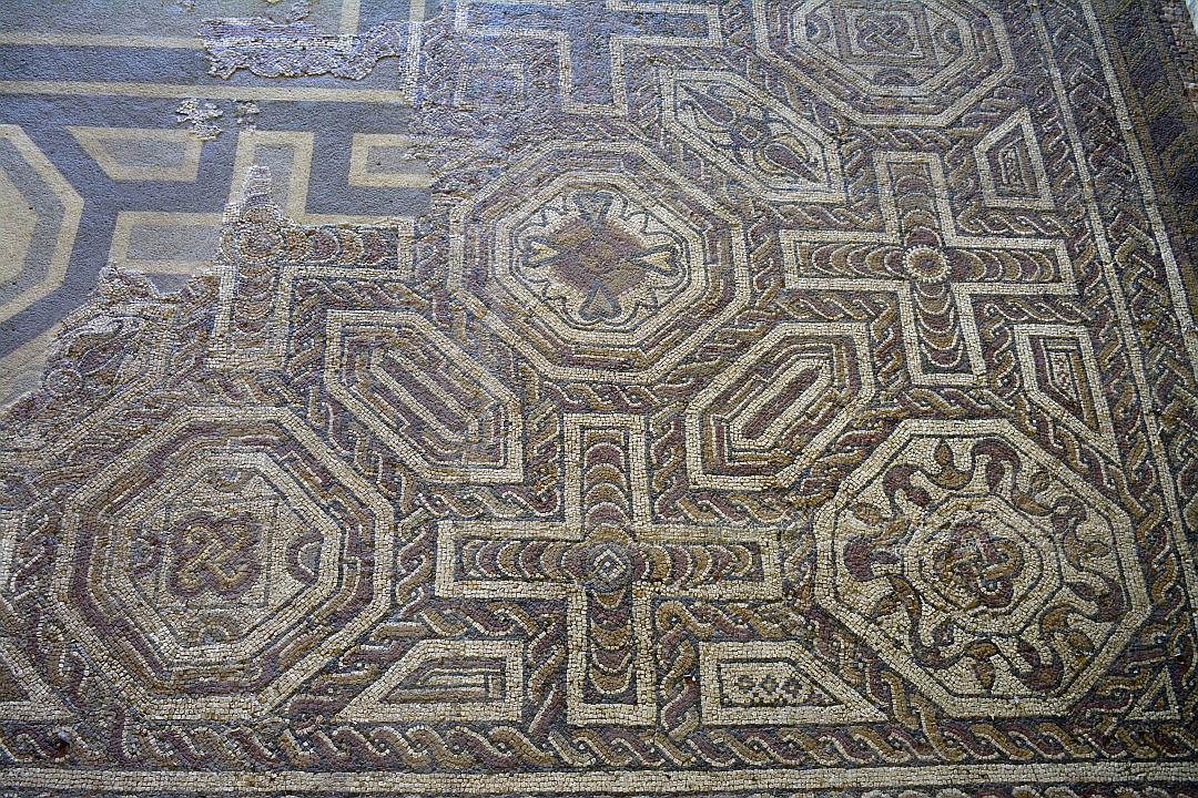 Detalle del mosaico de la Villa de Veranes.