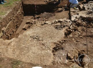 Horno en la villa romana de La Estaca.