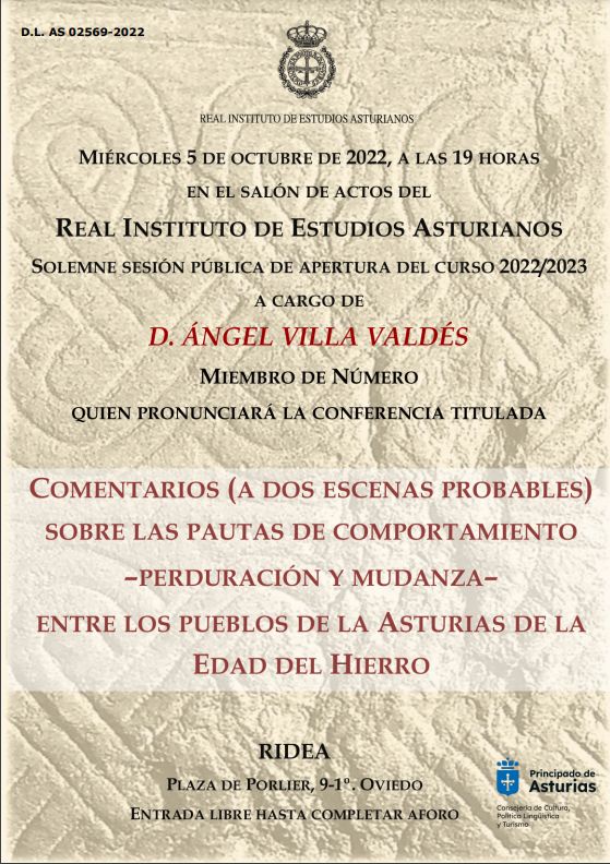 Conferencia de Ángel Villa Valdés sobre pueblos de la Edad del Hierro. RIDEA Octubre