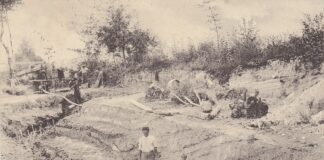 Excavaciones en La-Tène, 1911. Foto: Latenium
