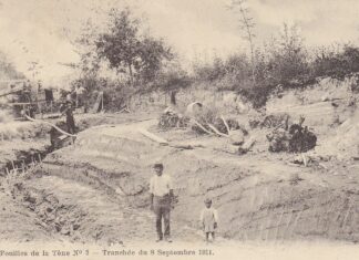 Excavaciones en La-Tène, 1911. Foto: Latenium