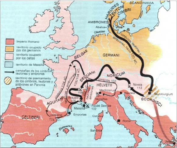 Cimbrios y Teutones: cuando celtas y germanos llegaron a Hispania en el siglo II a.C.