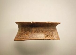 Borde de cerámica astur. Museo arqueológico de Asturias