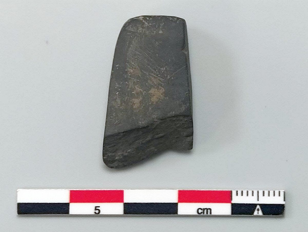Piedra de toque procedente de las excavaciones de 2023 en la Campa Torres. Foto Red de Museos arqueológicos Gijón / Xixón