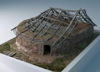 Reconstrucción virtual de un momento de la vivienda 04 de la Peña del Castro. La Ercina, León. Universidad de Burgos.