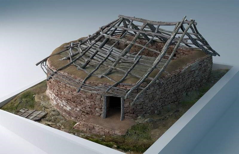Reconstrucción virtual de un momento de la vivienda 04 de la Peña del Castro. La Ercina, León. Universidad de Burgos.