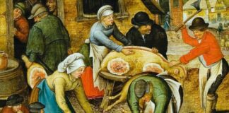 Detalle del cuadro "Diciembre" de Brueghel.