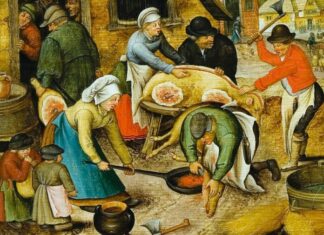 Detalle del cuadro "Diciembre" de Brueghel.
