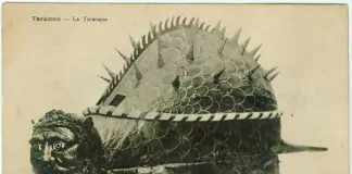 La tarasca en una postal de costumbres de la Provenza, siglo XIX