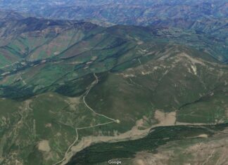 La Carisa desde el aire en su entrada en territorio transmontano. Generada con Google Maps.