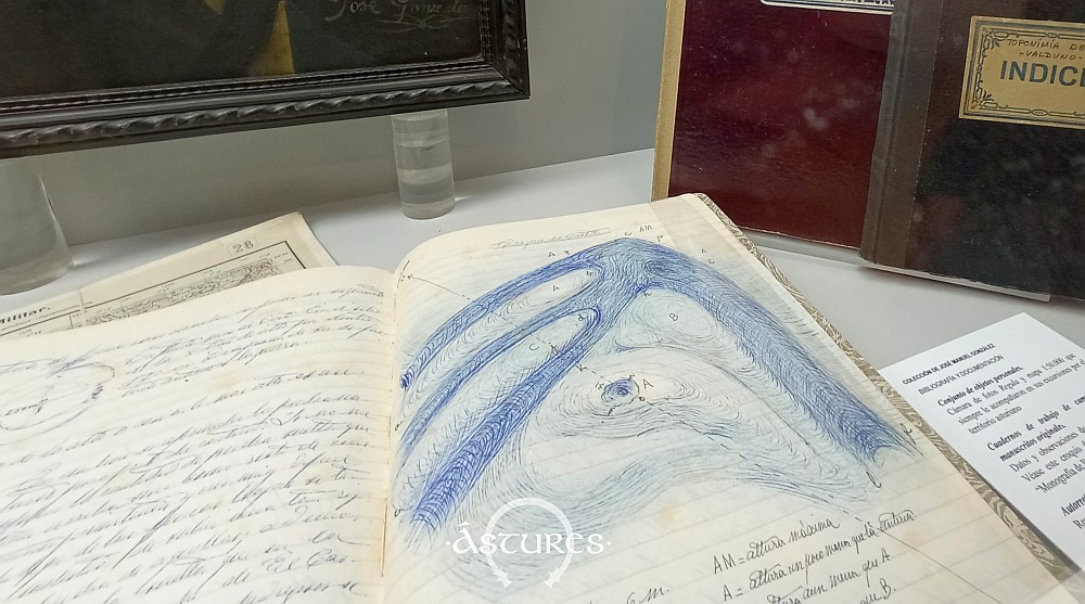 Detalle de uno de los cuadernos de trabajo de José Manuel González