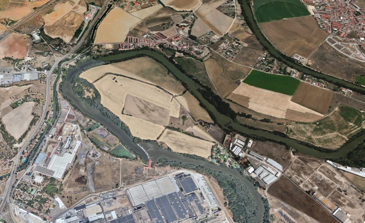 Vista aérea del yacimiento de Soto de Medinilla en Valladolid. Foto Google Earth