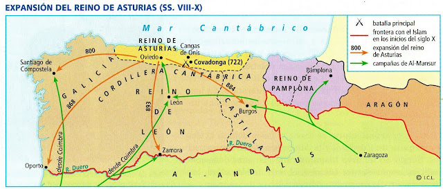 Expansión del reino de Asturias hasta el Duero.