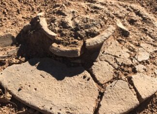 Cista funeraria procedente de una necrópolis del Vaso Campaniforme en los Monegos. Foto: Hugo Chautón, ACIAM