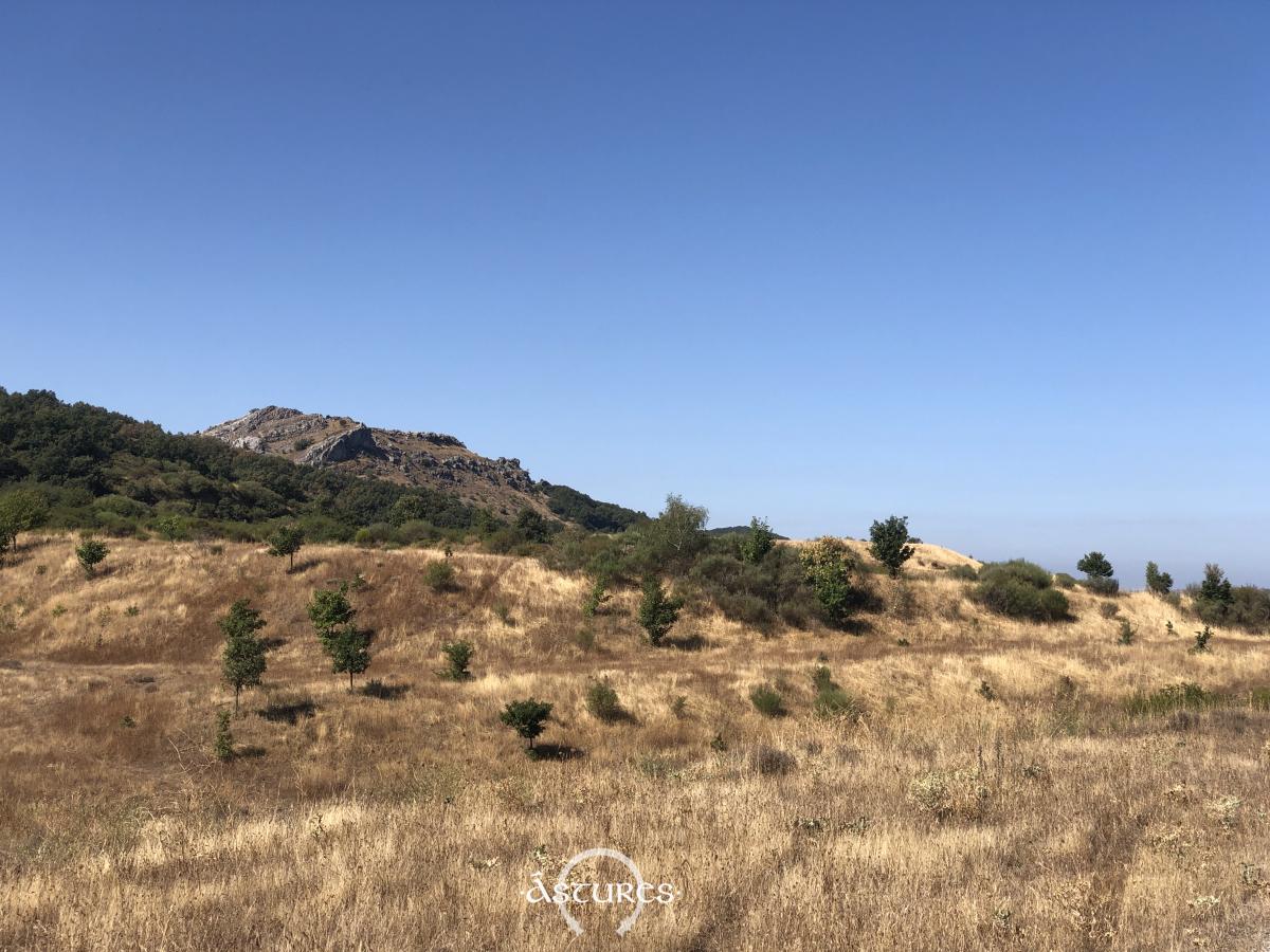 Una vista atípica del castro desde el norte. Precisamente desde la explanada minera escalonada que os comentaba en la foto de arriba.