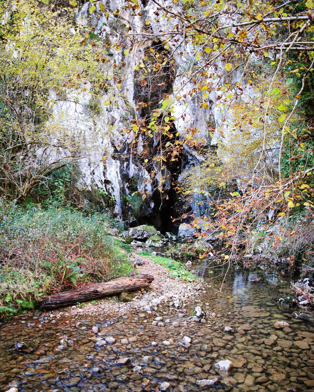 Cueva por la que discurre bajo tierra el arroyo Deva en la vega de Orandi, Cangas de Onís. Foto propia