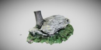 Modelo fotogramétrico de un dolmen del oriente de Asturias.