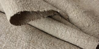 Tela de lino. Foto. Textile trunk