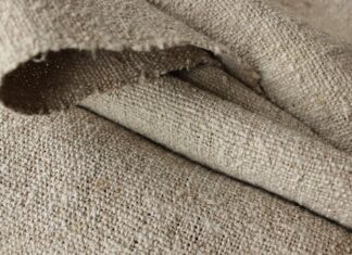 Tela de lino. Foto. Textile trunk