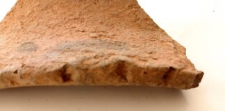 Borde decorado procedente de la excavación de Monte Alto, Oviedo. Foto Fanjul Peraza