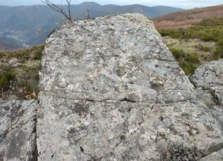 Descubierto un nuevo conjunto de grabados rupestres en Sigüeya, León Conjunto de cazoletas de Rebordiello. Foto IEC