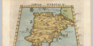 La península Ibérica según Ptolomeo. Mapa de 1562. fuente IGN