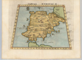 La península Ibérica según Ptolomeo. Mapa de 1562. fuente IGN