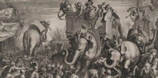 Batalla de Zama. Anibal contra Escipión. Grabado de Cornelis Cort, 1550-1578. Metropolitan Museum NY