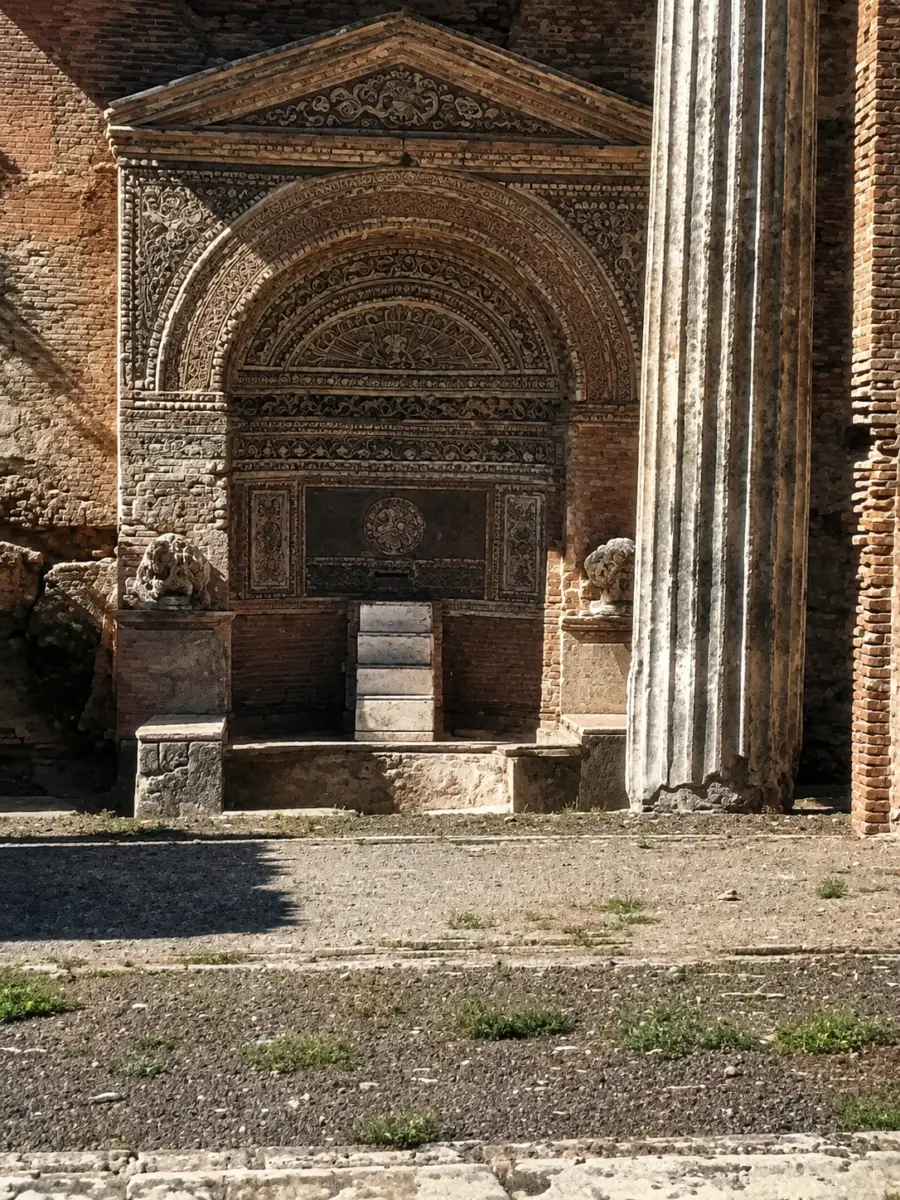 La fuente que da nombre a la casa de la fuente grande de Pompeya. Foto del autor, 2005