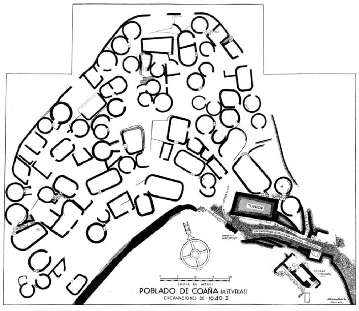 Plano de Coaña según García y Bellido.