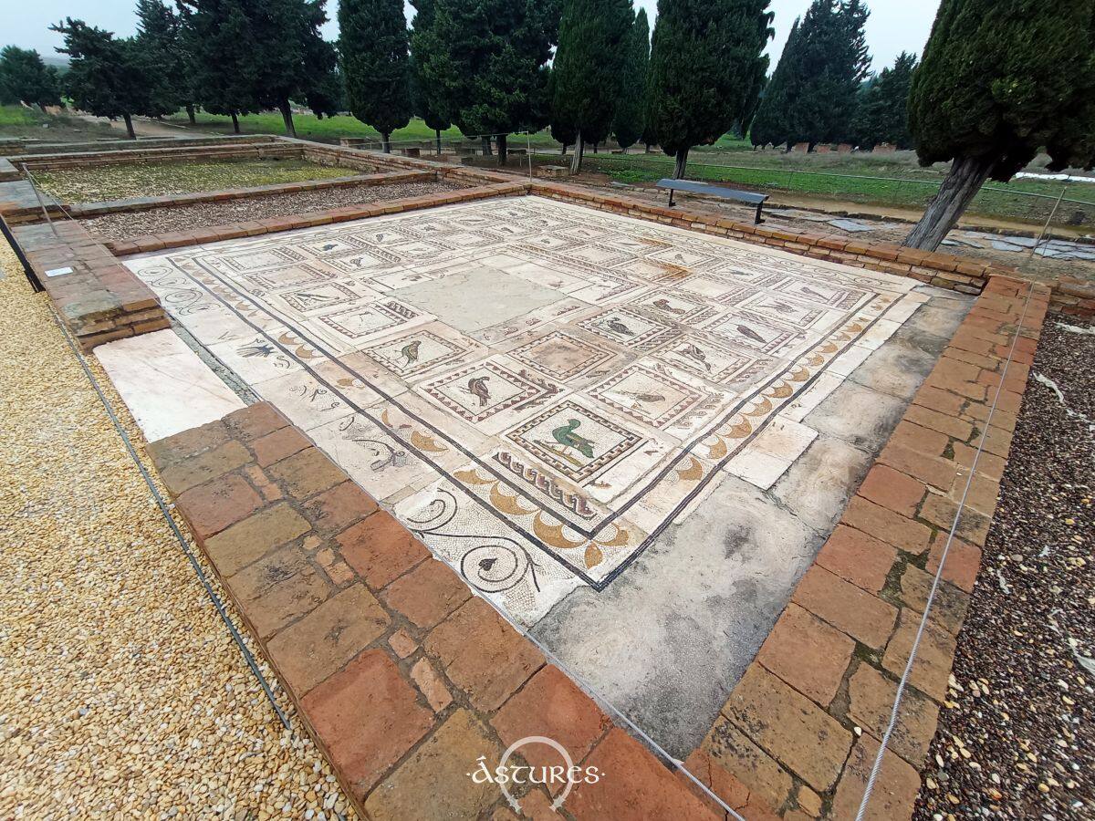 Mosaico de la casa de los Pájaros de Itálica.