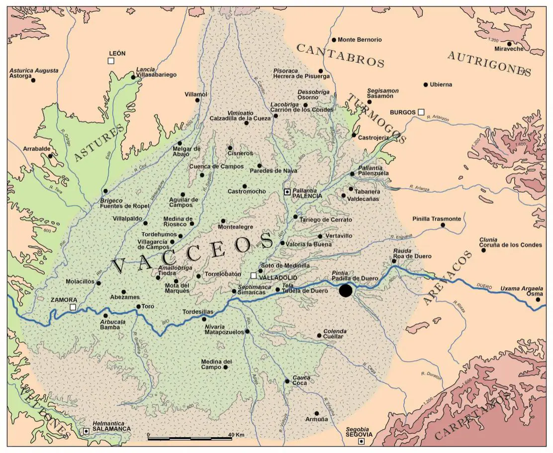 Mapa del territorio vacceo (CEVFW/UVa)