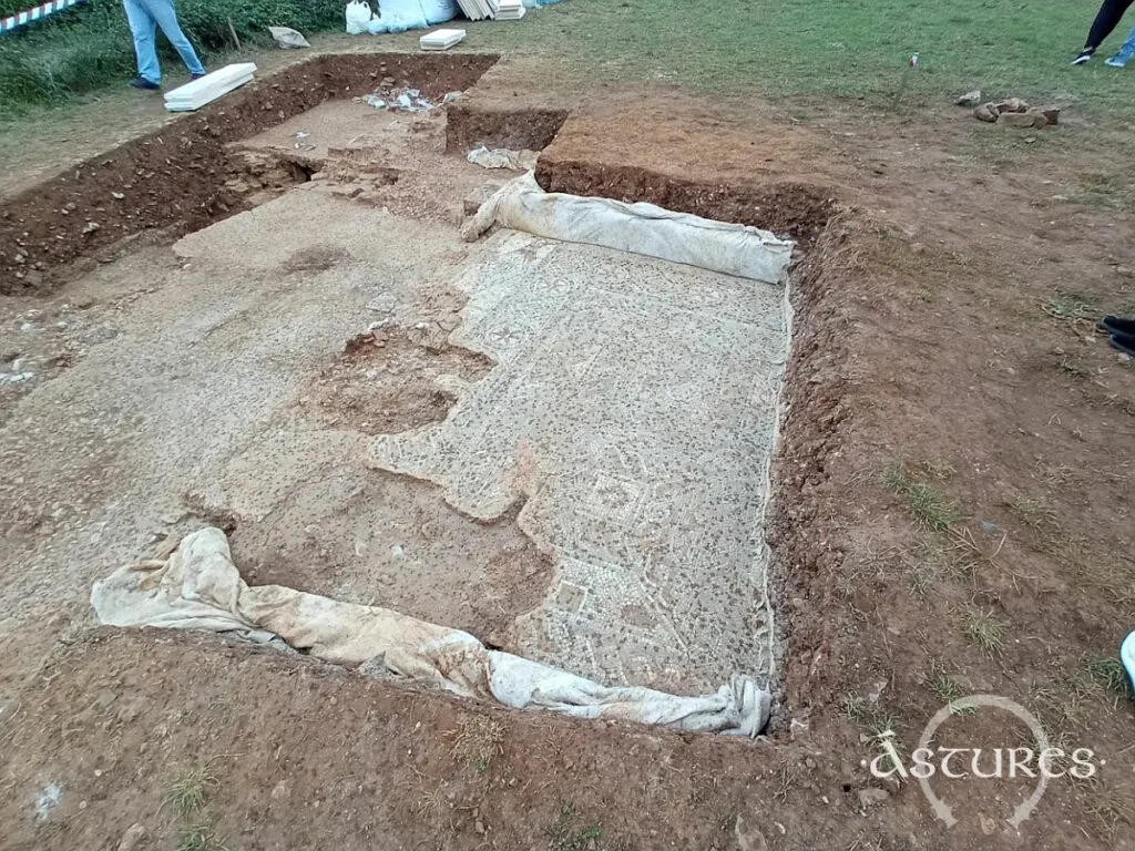 Parte de uno de los mosaicos de la villa de La Estaca,