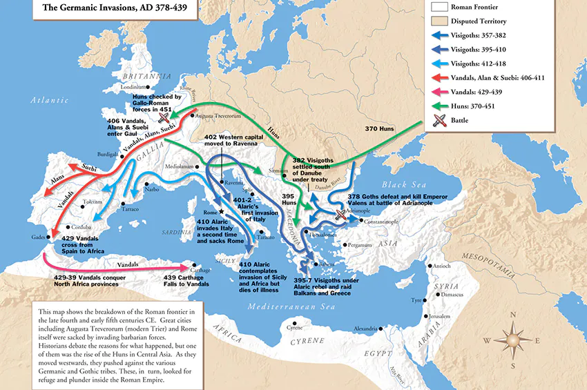 Migraciones germanas. Fuente CC