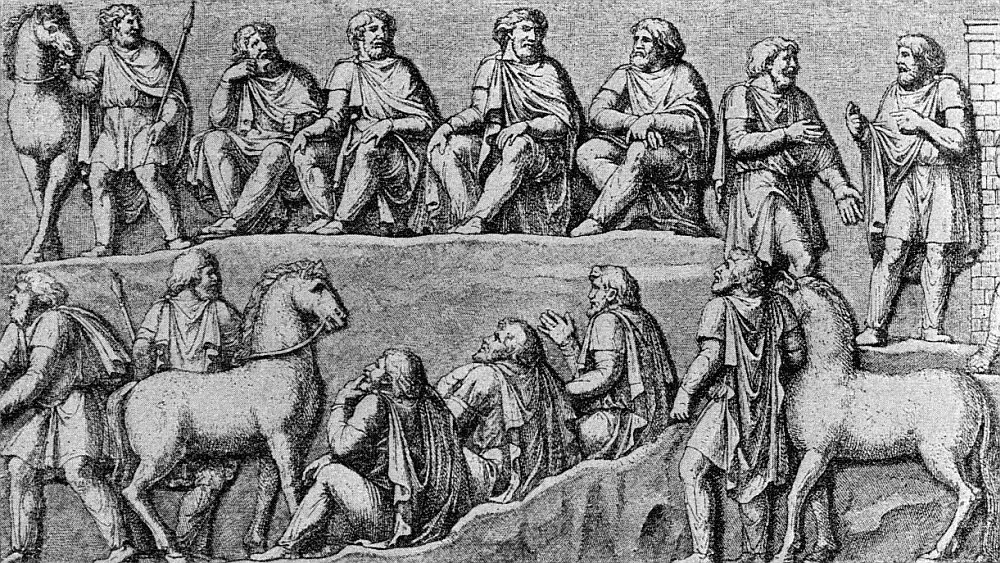 Asamblea germana representada en la columna de Marco Aurelio. Fuente CC