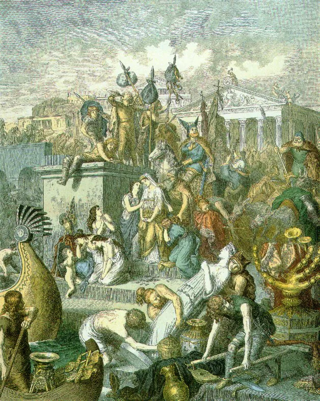 Saqueo de Roma, por Heinrich Leutemann, hacia 1870.