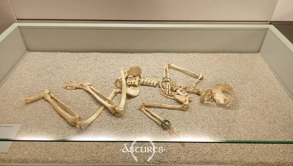 Vitrina de la joven de Fontenegroso. Museo Arqueológico de Asturias