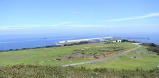 Vista general de la Campa Torres y las excavaciones de 2023