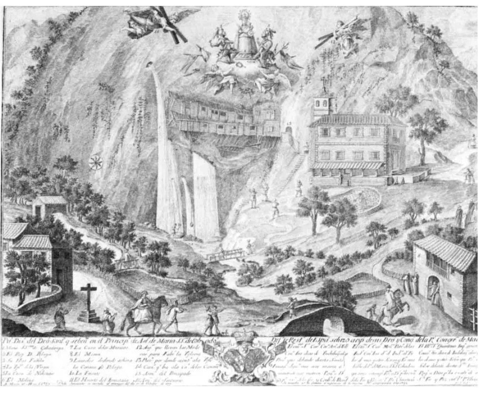 Grabado de 1792 en el que se ve cómo era el templo anterior al incendio de 1777.