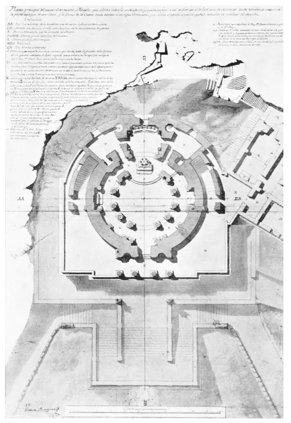 Planta principal del proyecto de Ventura Rodriguez para Covadonga.