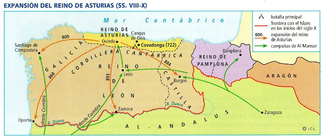 Expansión del reino de Asturias hasta el Duero.