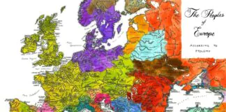 Mapa de las tribus de Europa según Ptolomeo. Autor Ironandredwoods