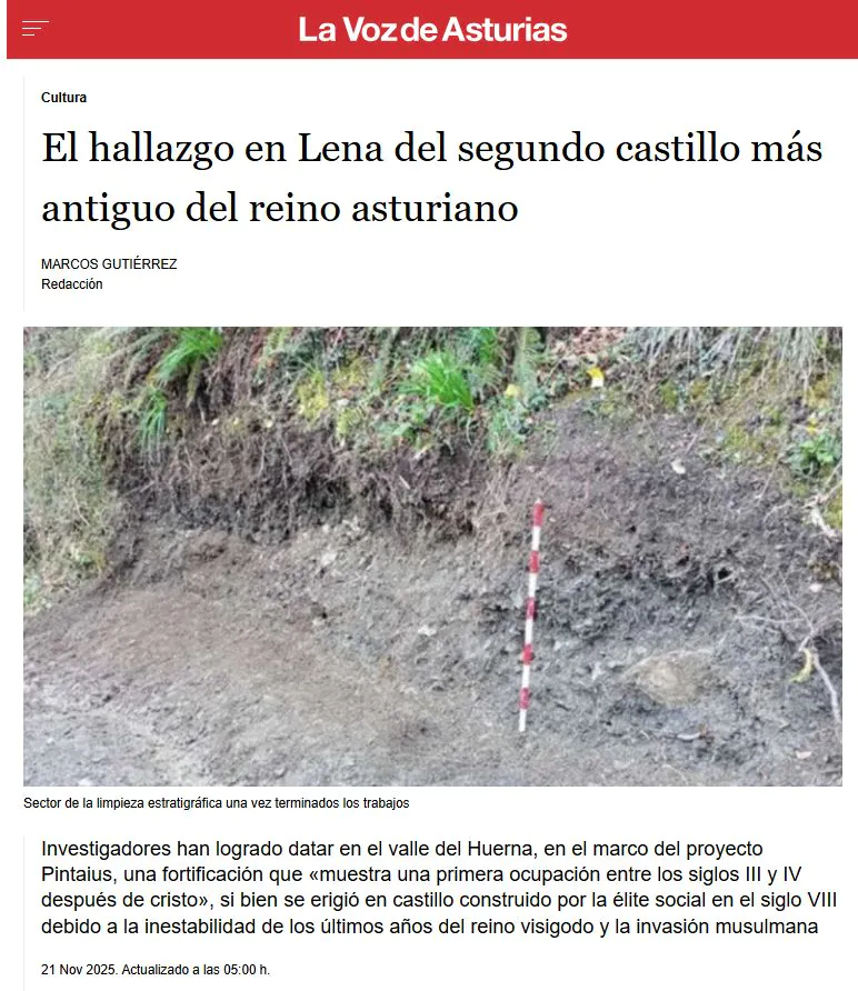 El hallazgo en Lena del segundo castillo más antiguo del reino asturianoMarcos Gutiérrez