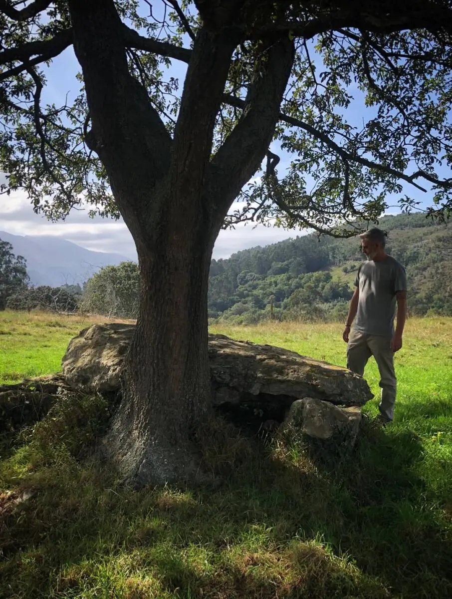 Lugar del hallazgo. Dolmen en Ribadedeva. Finca privada.