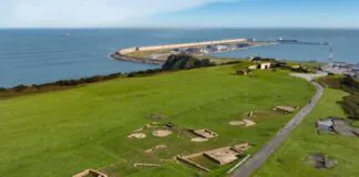 Vista aérea de la Campa Torres, 2025. Foto Museos Arqueológicos de Gijón / Xixón